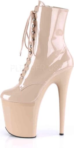Pleaser - FLAMINGO-1020 Plateau Laarzen, Paaldans schoenen - Paaldans schoenen - 38 Shoes - Creme — thumbnail 3