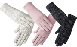 Dailygoods - CHENGZI 3 Paar Vrouwen UV Handschoenen Zon Bescherming Rijden Handschoenen Zomer Sunblock Handschoenen Voor Rijden Outdoor, Roze, Wit, zwart, One Size — thumbnail 1