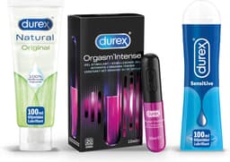 Durex - 3 Glijmiddelen - Voor Comfort En Genot - Waterbasis - Nature Hydratant 100ml - Intense Orgasm glijmiddel 10ml - Play Sensitive 100ml - Voordeelverpakking — thumbnail 1