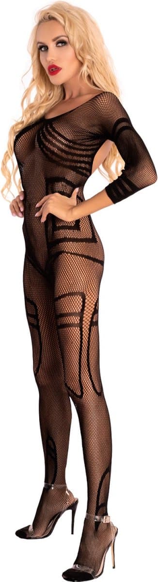 Livco Corsetti Fashion - Monata Lc 17325 Bodystocking Crotchless Black S/L — afbeelding 1