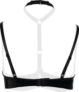 Christine le Duc - 1/4 cup BH - Dark Desire - Lingerie Erotisch - Wetlook Beha - Lak Kleding - Zwart — thumbnail 3