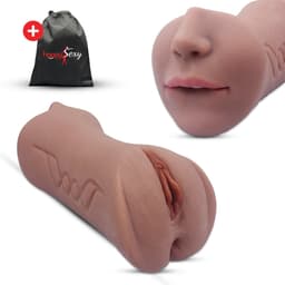 HappySexy Pocket Pussy 3 in 1 Masturbator - Inclusief Gratis Opbergzakje - Sex Toys Voor Mannen - Kuntkut Anaal Deepthroat Blowjob - Kunst Vagina Realistisch — thumbnail 1