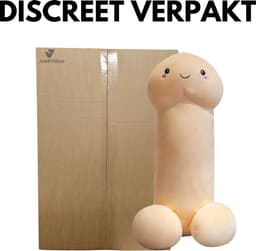 JustValue Penis Knuffel - 80 cm - Erotiek - Bodypillow - Piemel - Zacht - Kussen - Sex Toy - Beige - Vanille - Wit - Blank — thumbnail 2
