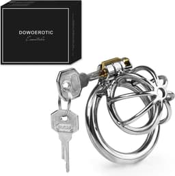 DOWO® - Mini Locker - Kuisheidskooi - Chastity cage - Peniskooi - Hemisferisch - Staal - 45 mm — thumbnail 1