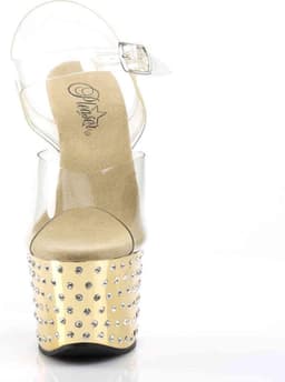 Pleaser - STARDUST-708 Sandaal met enkelband, Paaldans schoenen - Paaldans schoenen - 40 Shoes - Goudkleurig — thumbnail 2