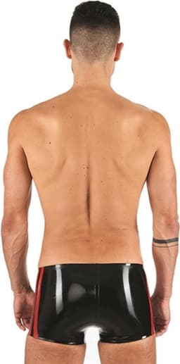 Mister B Rubber Trunks zwart met rode bies xl — thumbnail 2