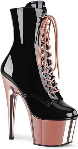 Pleaser - ADORE-1020 Plateau Laarzen, Paaldans schoenen - Paaldans schoenen - 42 Shoes - Zwart/Roze — thumbnail 1