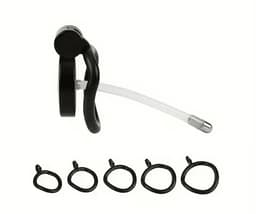 Mini peniskooi - Mini chastity - Zwart - kuisheidskooi - sub - kinky - kathether - 5 maat ringen - sleutels - bdsm — thumbnail 1