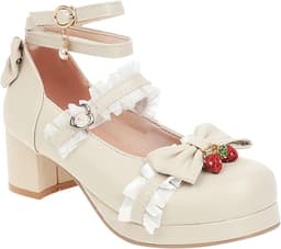 Meisjes Pumps Mary Jane Schoenen met Hoge Hak en Strik voor Cosplay en Feestelijke Gelegenheden — thumbnail 3