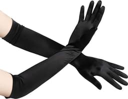 Lange avondhandschoenen Satijnen elleboog Bruidskostuum Bruiloftsfeest Operahandschoenen Stijl voor dames, Bourgondië — thumbnail 3