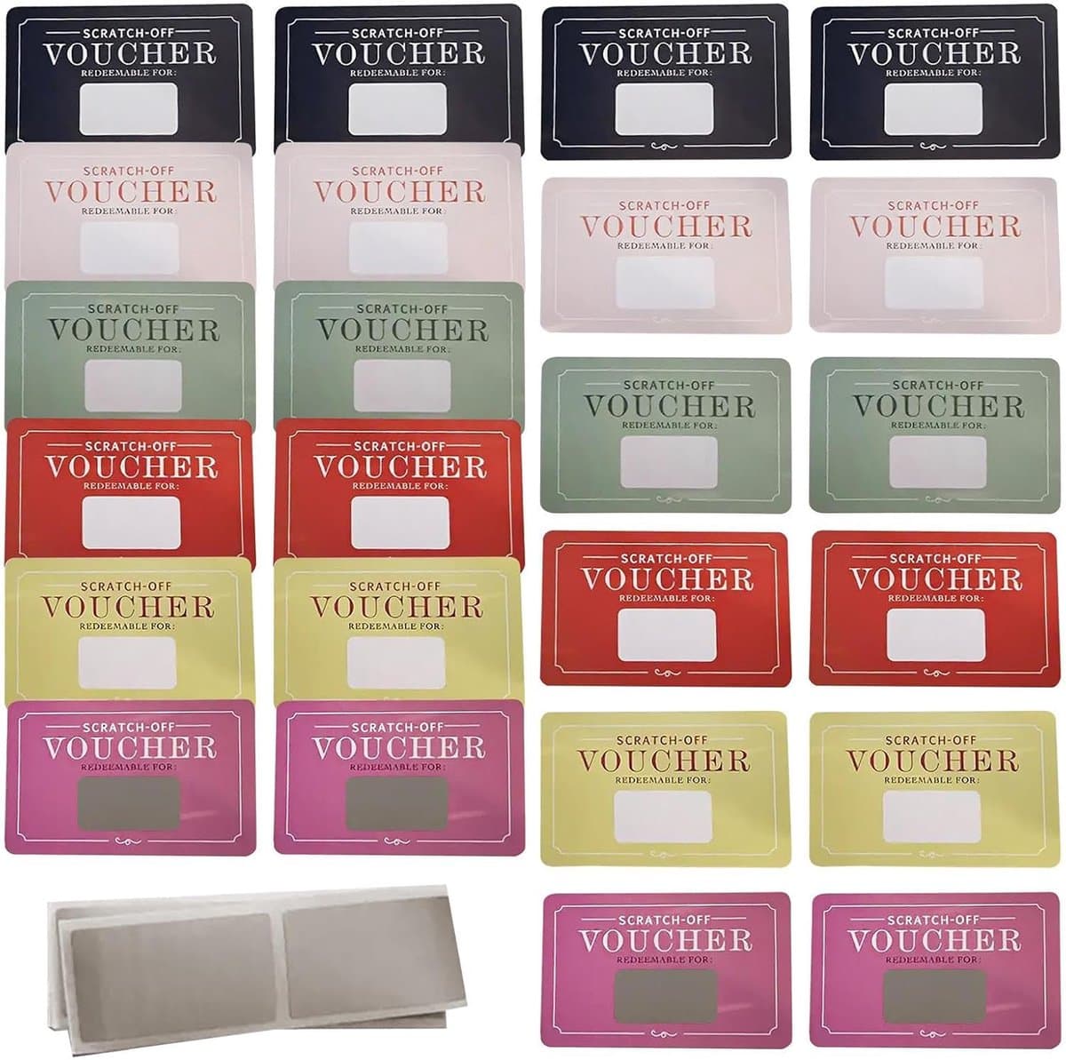 Liefdescouponkaarten - Romantische Notities - Datum Nacht Spel - 24x Scratch Off - 10.8 x 7 cm - Meerkleurig — afbeelding 1