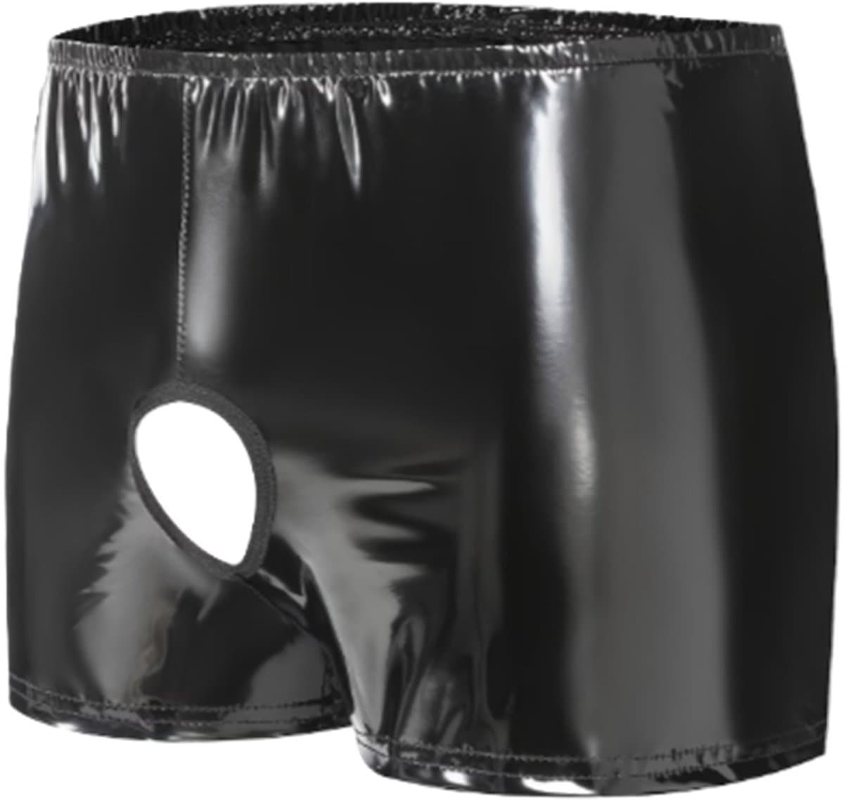 BamBella ® - Boxer short Maat L/XL Datex Zwart (Latex en stof SM kleding BDSM erotische heren kleding ondergoed lingerie onderbroek — afbeelding 1
