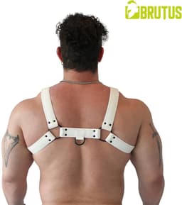 BRUTUS Vegan Bulldog Harness White-White S/M — thumbnail 5