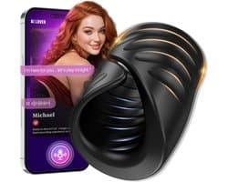 Daity Masturbator Mannen Vibrator – APP Gestuurde Penistrainer – Eikel Stimulator – Vibrerende Stroker – Oplaadbaar Seksspeeltje voor Mannen - Zwart