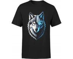 JHK - Mannenshirt - Geometrische Wolfprint - Fantasy - 100% Katoen