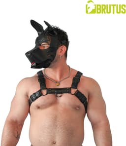 BRUTUS Vegan Puppy Harness Black-Black S/M — thumbnail 3