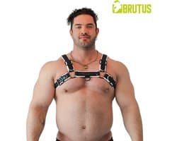 BRUTUS Vegan Bulldog Harness Black-White L/XL