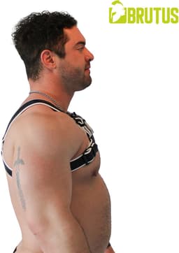 BRUTUS Vegan Bulldog Harness Black-White L/XL — thumbnail 4