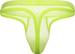 SUKREW Sheer Low-rise Thong Acid Yellow - MAAT XXL - Erotisch Heren Ondergoed - String voor Man - Sexy mannen String — thumbnail 2
