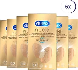 Durex Condooms Nude Extra Lube 10st - 6 Stuks - Voordeelverpakking — thumbnail 1
