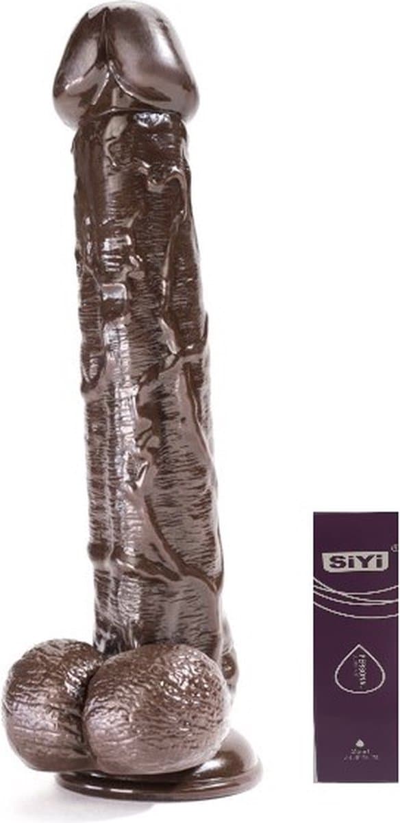 Erodit® Giant Chocolate Dildo, 27 cm- realistische penis met balzak en Stevige zuignap, Dildo mannen Anaal-vaginaal- xxxl Dildo met zuignap- Unisex- Sekstoys - Seksspeeltje voor man- vrouw- met glijmiddel — afbeelding 1