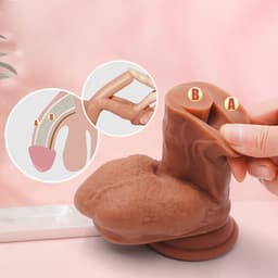 IntiMate® DeepThrill - Realistische Dual Layer Dildo met Zuignap - Luxe Groot Formaat XXL Dildo 27cm - Voelt Levensecht - Veilig Medisch Siliconen - Sex Toys Voor Vrouwen - Discrete Verpakking — thumbnail 2