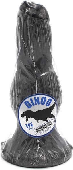 Dinoo - XXL Anaal Dildo Met bolvormige verdikking Van TPE - Zwart — thumbnail 3