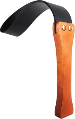 Nooitmeersaai - PU leren paddle met houten handvat - lengte 50 cm — thumbnail 1