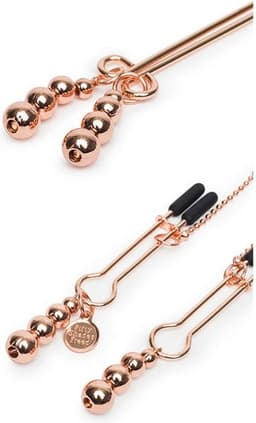 Fifty Shades All Sensation Tepelklemmen en Clitorisklem - Goud — thumbnail 1