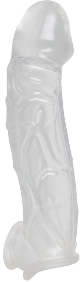 You2Toys – Geaderde Penis Sleeve Huls met Masssieve Eikel en Licht Gebogen Ontwerp – Transparant — thumbnail 5