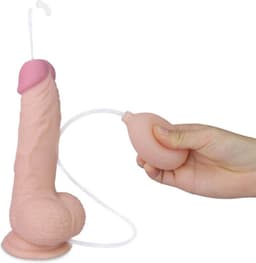 Lusty Spuitende Dildo - 17.8 x 4.4 CM - Squirting Dildo - Ejaculerende Dildo - Met Zuignap en Balzak - Natuurlijke Realistische Dildo — thumbnail 1