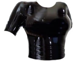 BNDGx® - 100 % Latex - Top Dames - Maat XXL - Rubber BDSM SM Rollenspel kleding Fetish wear korte mouwen zwart