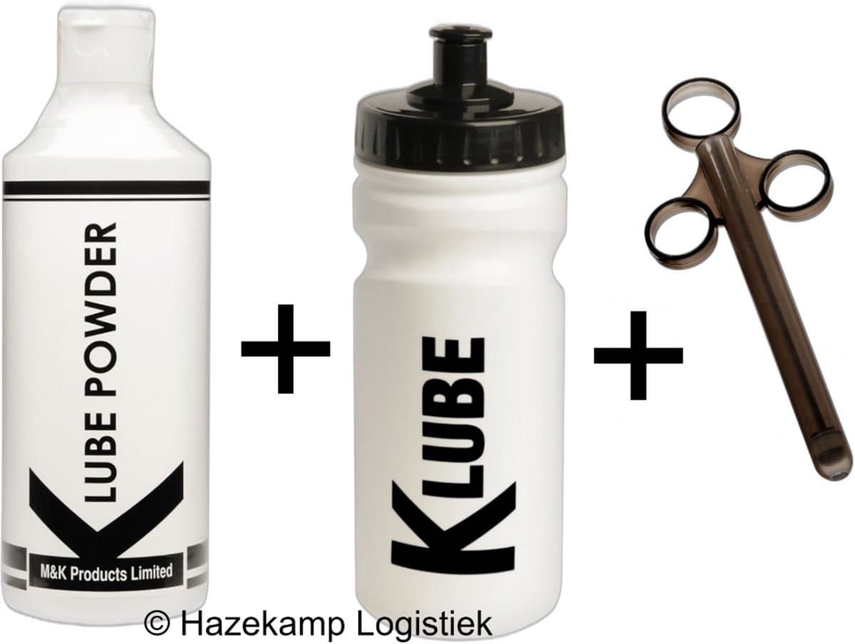 K Lube Poeder voor 20 Liter Glijmiddel met K Lube Shaker (Bidon) en Lube Shooter — afbeelding 1