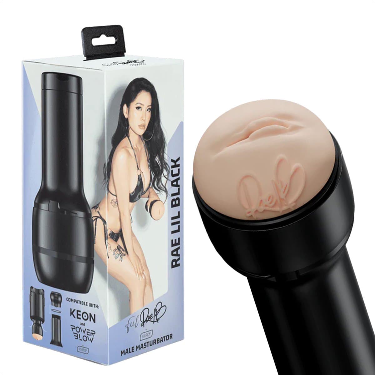 Kiiroo Pocket Pussy Rae Lil Black - Masturbator voor Man - Realistisch en Zacht - Geoptimaliseerd voor Keon en PowerBlow - FeelStar Masturbators — afbeelding 1