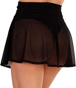 Doorzichtige sexy mini rok - Stretch - Erotische kleding - Vrouwen - Festival - Casual - Goede kwaliteit - Korte Rok Transparant Zwart - Doorschijnend rokje — thumbnail 2