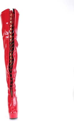 Pleaser - DELIGHT3027 Plateau overknee Laarzen - US 5 - 35 Shoes - Rood — thumbnail 5