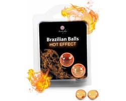 Secret Play Hot Effect Brazilian Balls - Massageolie - 2 Balletjes - Smelten tot Massage Olie - Verwarmend Effect