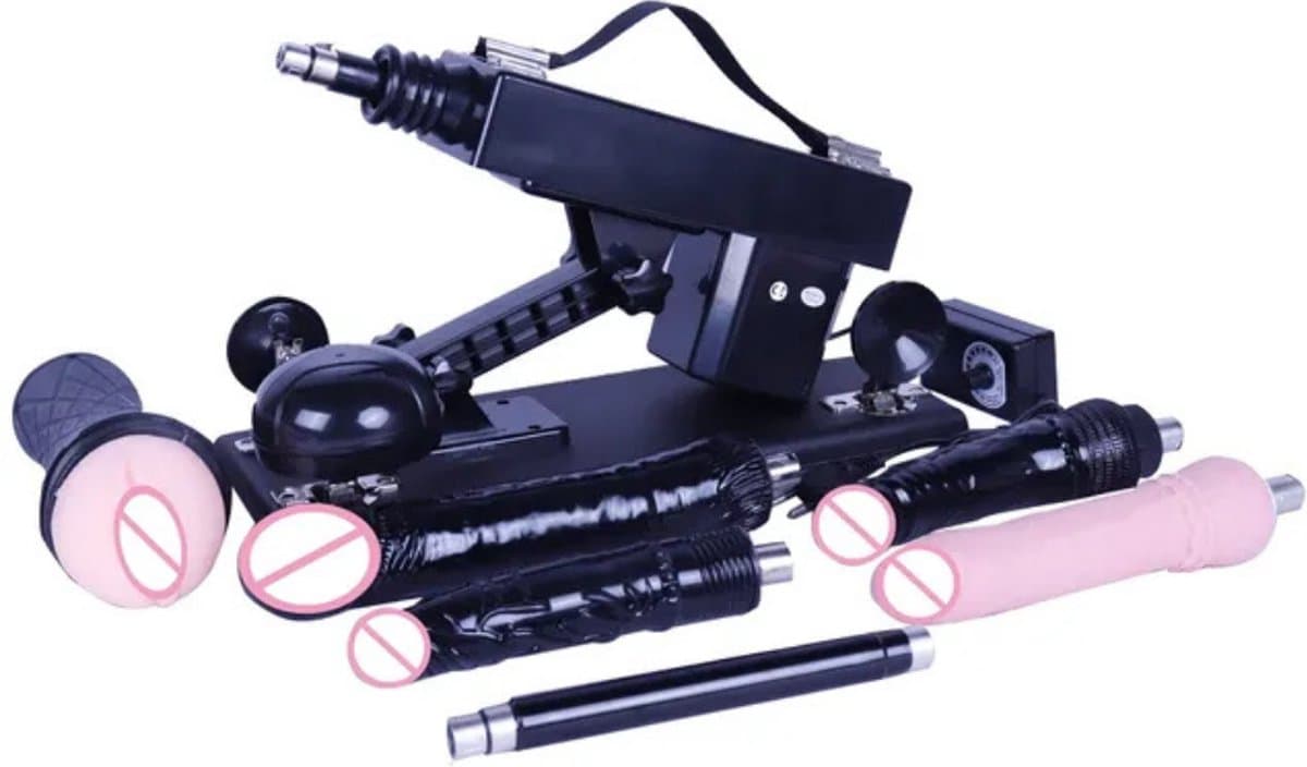 DrilDo Sex Machine - Neukmachine Voor Vrouwen & Mannen 7 Opzetstukken Dildo Pocket Pussy - Fuck Machine 210 BPM - Set B — afbeelding 1