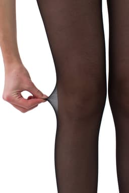 Giulia - Intimo Plus licht glanzende 20den Sheer Panty met open kruis - Zwart - M — thumbnail 5