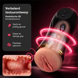 Jespro automatische Blowjob Simulator - 10 vibratie standen - Masturbator voor man - Voor mannen elektrisch - Sex toys - Penis vibrator - Vagina - Pocket pussy — thumbnail 3