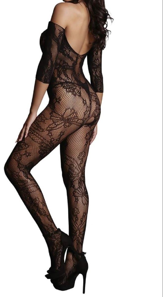 Bodysuit - Doorschijnend - Mesh - Sexy lingerie - Open kruis - Kant - Erotiek - Dames - Lace - Transparante lingerie - Mesh bodysuit - Zwart - One piece - Verleidelijke outfit - Jonyx — afbeelding 1