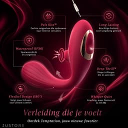 Pleasure Temptation X⁴ – Dubbele Zuig en Trilfunctie – Luchtdruk Vibrator voor Vrouwen – 20 Standen & Fluisterstil – G-Spot Satisfyer & Clitoris Stimulator – Sex Toys voor Koppels – Midnight Rouge — thumbnail 3