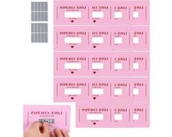 Kraskaarten Valentijn - Romantische Coupons Liefdeskaarten - Relatie Verrijken - 20 Interactie Ideeën - 15 x 12 cm - Roze
