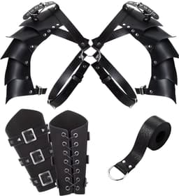 3-delige Gladiator Set Mannen - Kinky Festival Outfit - Verstelbaar PU Leer Harnas - Wasteland, Darklands & Cosplay Kostuum — thumbnail 2