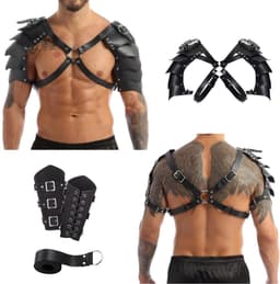 3-delige Gladiator Set Mannen - Kinky Festival Outfit - Verstelbaar PU Leer Harnas - Wasteland, Darklands & Cosplay Kostuum — thumbnail 3