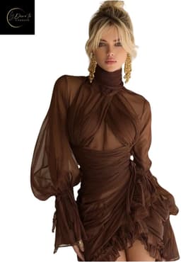 Luxe Mesh Jurkje Dames – Festivallook –Sexy Lingerie Jurk – Sexy Lingerie Dames – Lingerie Erotisch – Transparante Clubwear – Luxe Gala & Festival Jurkje – Boudoir Jurk – Verleidelijk Mesh Dress – High End – Dare to Undress – S, M, L — thumbnail 1