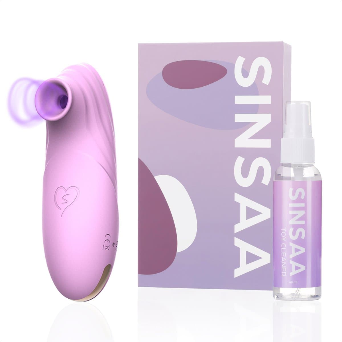 Sinsaa Luchtdruk Vibrator voor Vrouwen - Clitoris Stimulator - Sex Toys voor Vrouwen - Sexspeeltjes voor Koppels - 10 Zuigfunctie Snelheden - Inclusief Sextoy Cleaner - Chloé Satisfy Roze — afbeelding 1