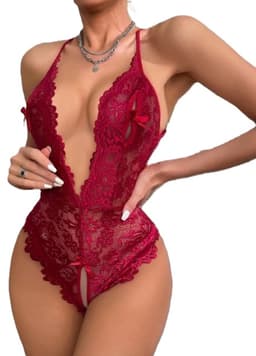 Erotische Lingerie I Sexy Lingerie Set I Sexy Kanten Body I Erotische Body I Open Kruis I Maat M — thumbnail 1