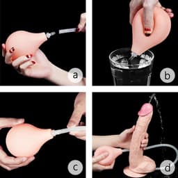 LoveToy squirt extreme spuitende dildo - 28 cm - Φ4.8 cm - met ballen en zuignap — thumbnail 3