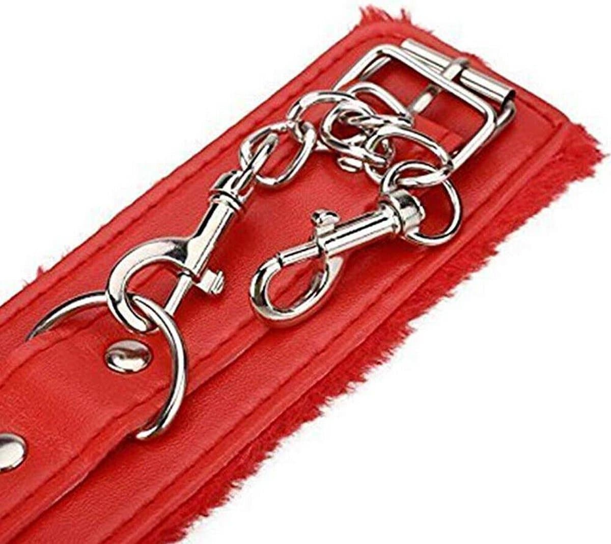 SM Handboeien - PU-Lederen - SM Pluche Handboeien - Bondage Sex - Seks Speeltje - Erotisch Speeltjes - Sex Toy - Rood — afbeelding 1